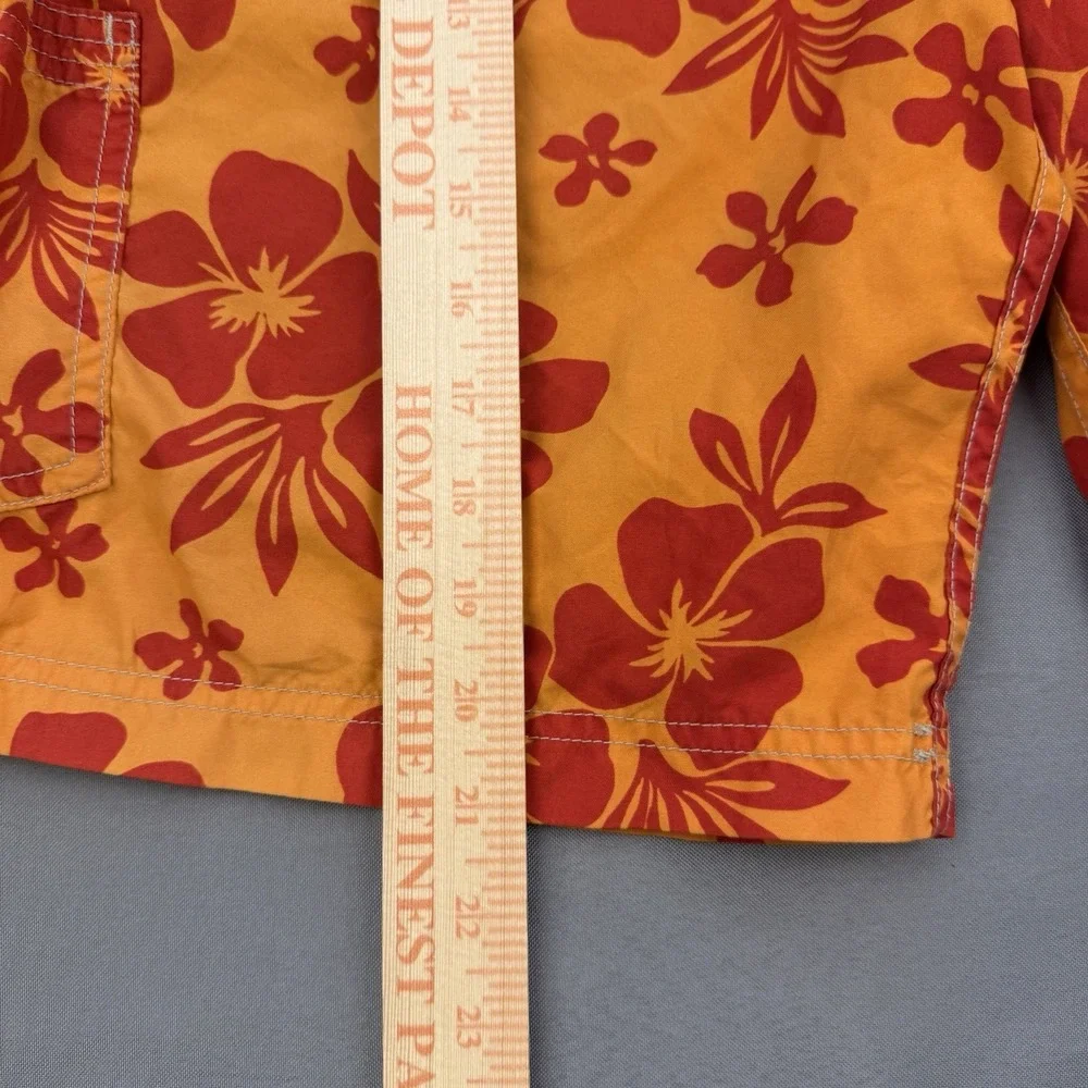 VTG Abercrombie & Fitch‎ Long Board Shorts Men's L Orange Red Floral Y2K 90's